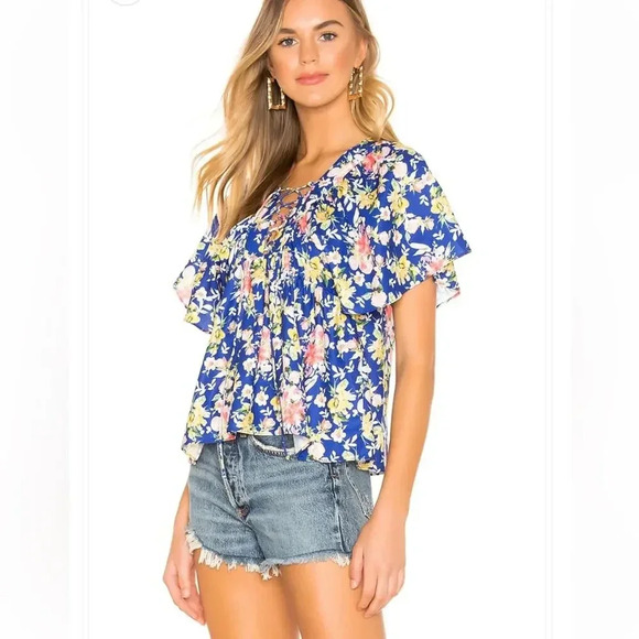 TULAROSA NWT Daisy‎ Top in Cobalt Mixed Floral Small - Picture 8 of 8